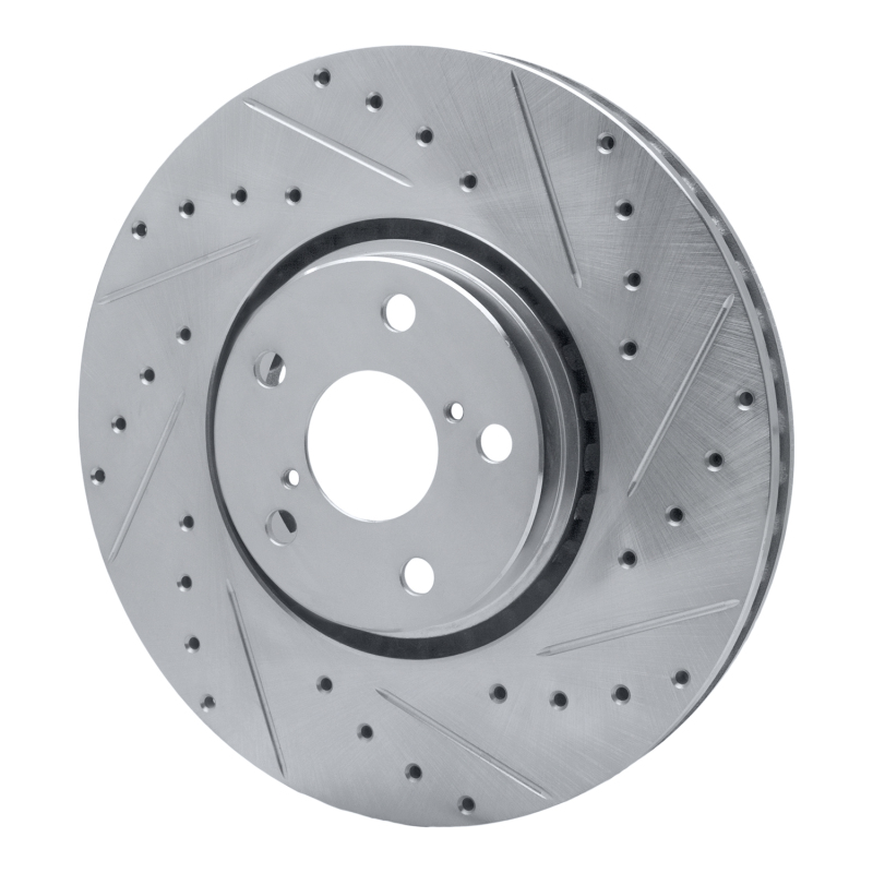 Lexus GS350 Brake Rotor (1) - Right Front - R1 Concepts - Drilled & Slotted - Silver - `07-`11